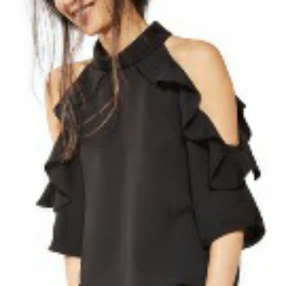 Rufffle Cold Shoulder Top - Picture 2 of 2